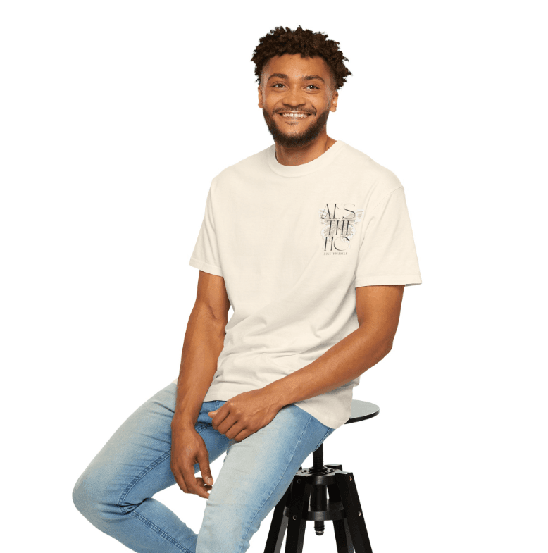 Aesthetic Love Yourself Butterfly Oversized Tee — Natural