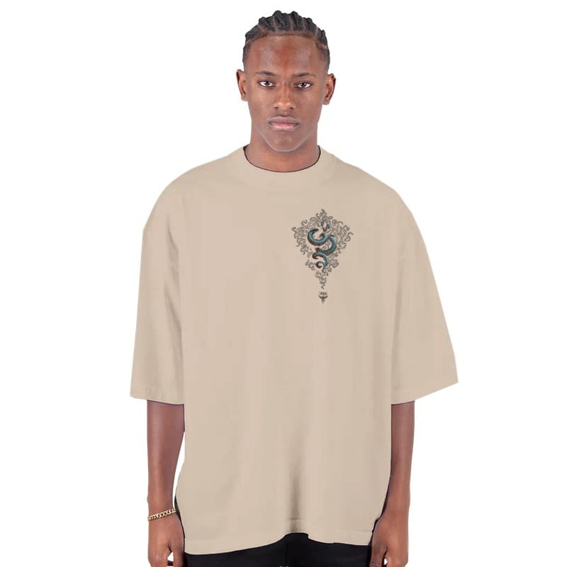 Medusa Oversized Tee — Beige