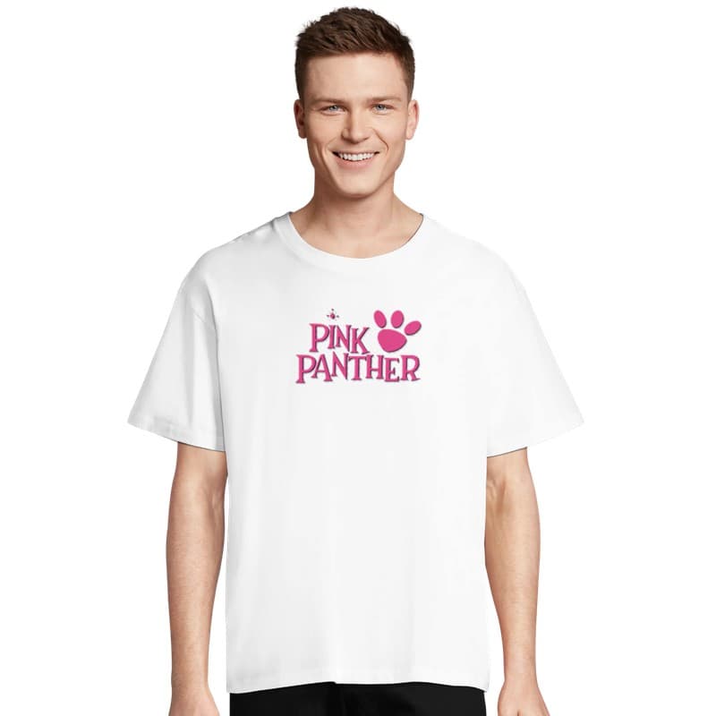 Pink Panther Oversized Tee — White