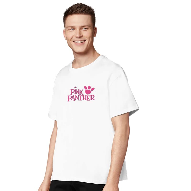 Pink Panther Oversized Tee — White
